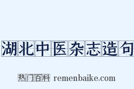 湖北中医杂志造句是什么意思的图片